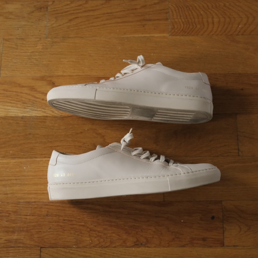 Common Projects Achilles Low Mens Cream Leather Minimalist 43 Luxury Sneaker - Picture 3 of 8